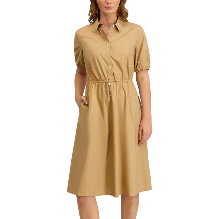 Halston 女鈕扣式中長連身裙