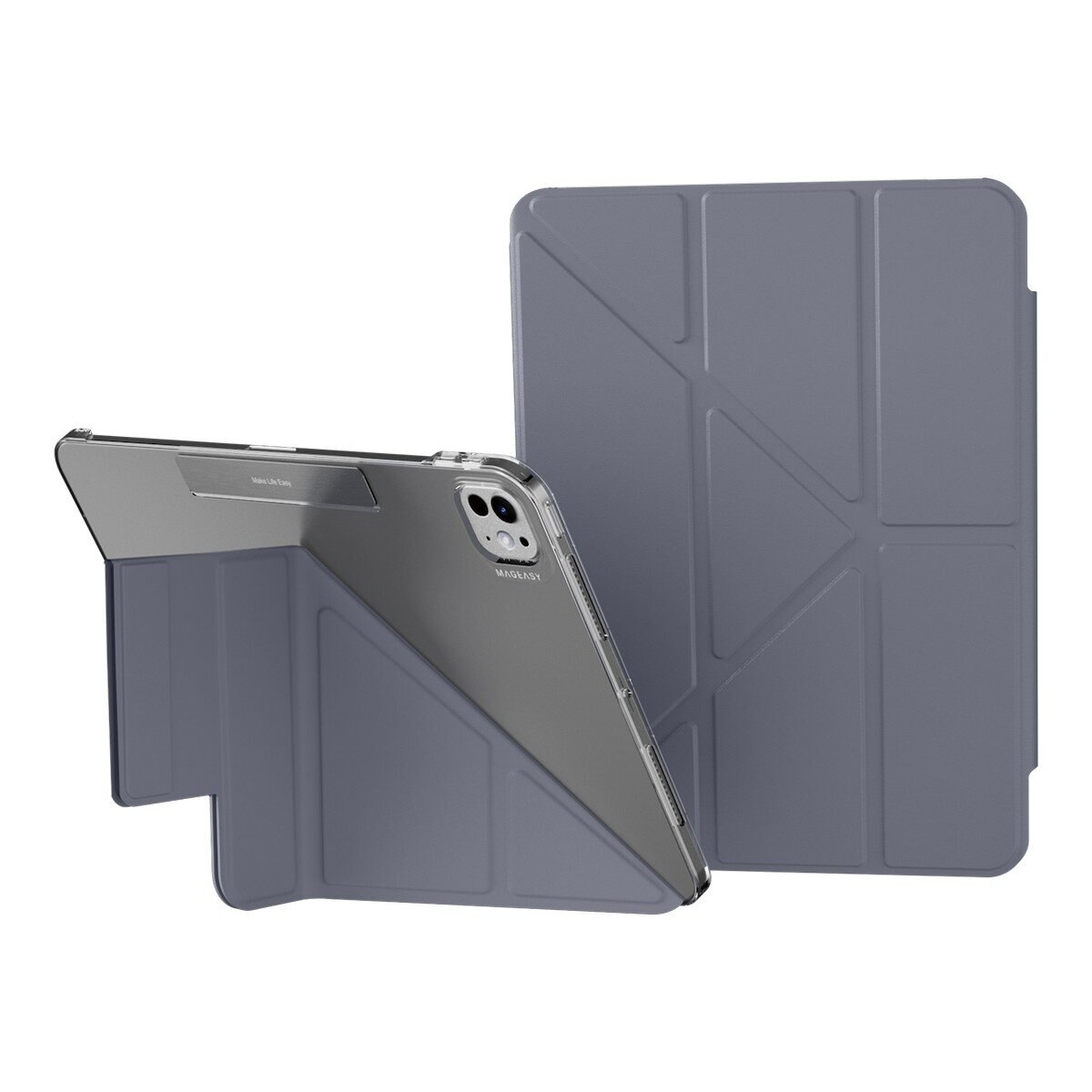 MAGEASY Facet 全方位支架透明背蓋保護套 2024 iPad Pro 11吋 阿拉斯加藍