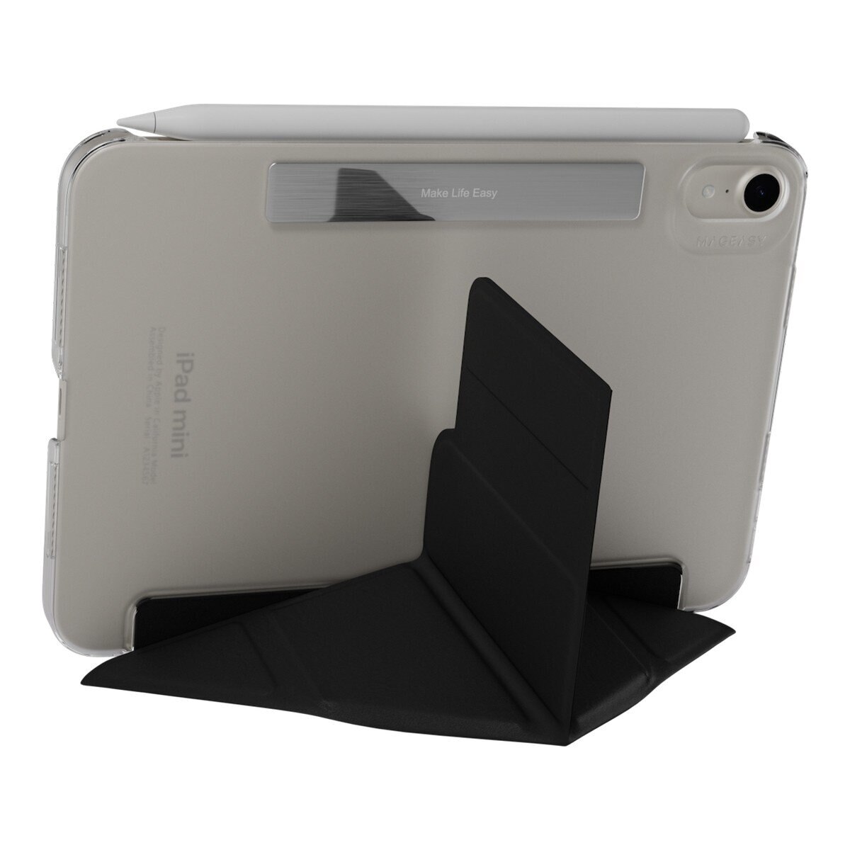 MAGEASY Facet 全方位支架透明背蓋保護套 iPad mini 7 2024 / A17 Pro / iPad mini 6 2021 黑