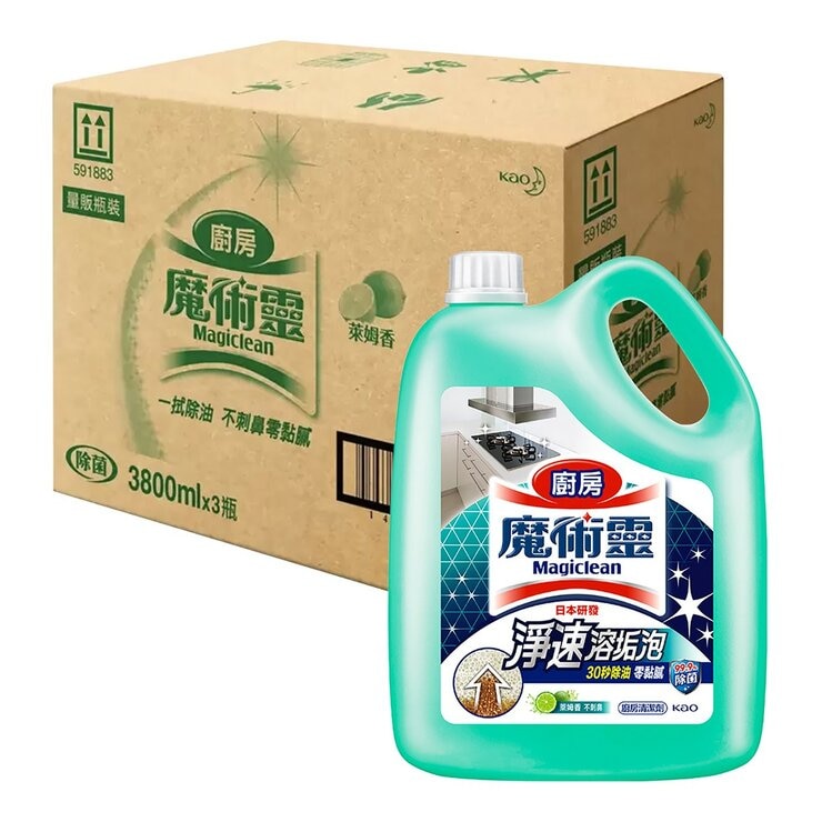 魔術靈 廚房清潔劑 萊姆香 3800毫升 X 3入