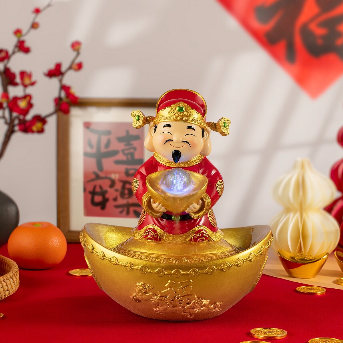開運財神滾滾流水擺飾