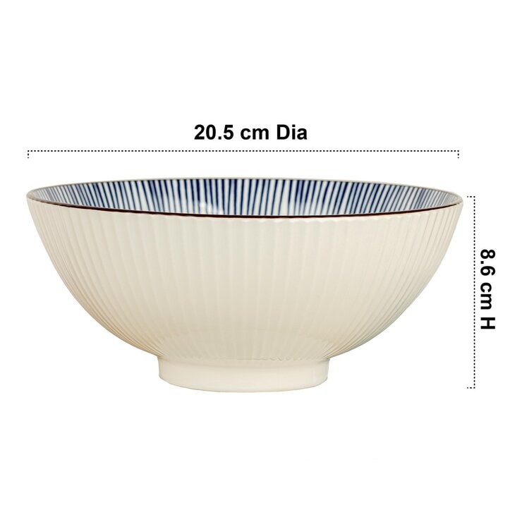 Signature 彩繪陶製拉麵碗 含湯匙 X 8件組