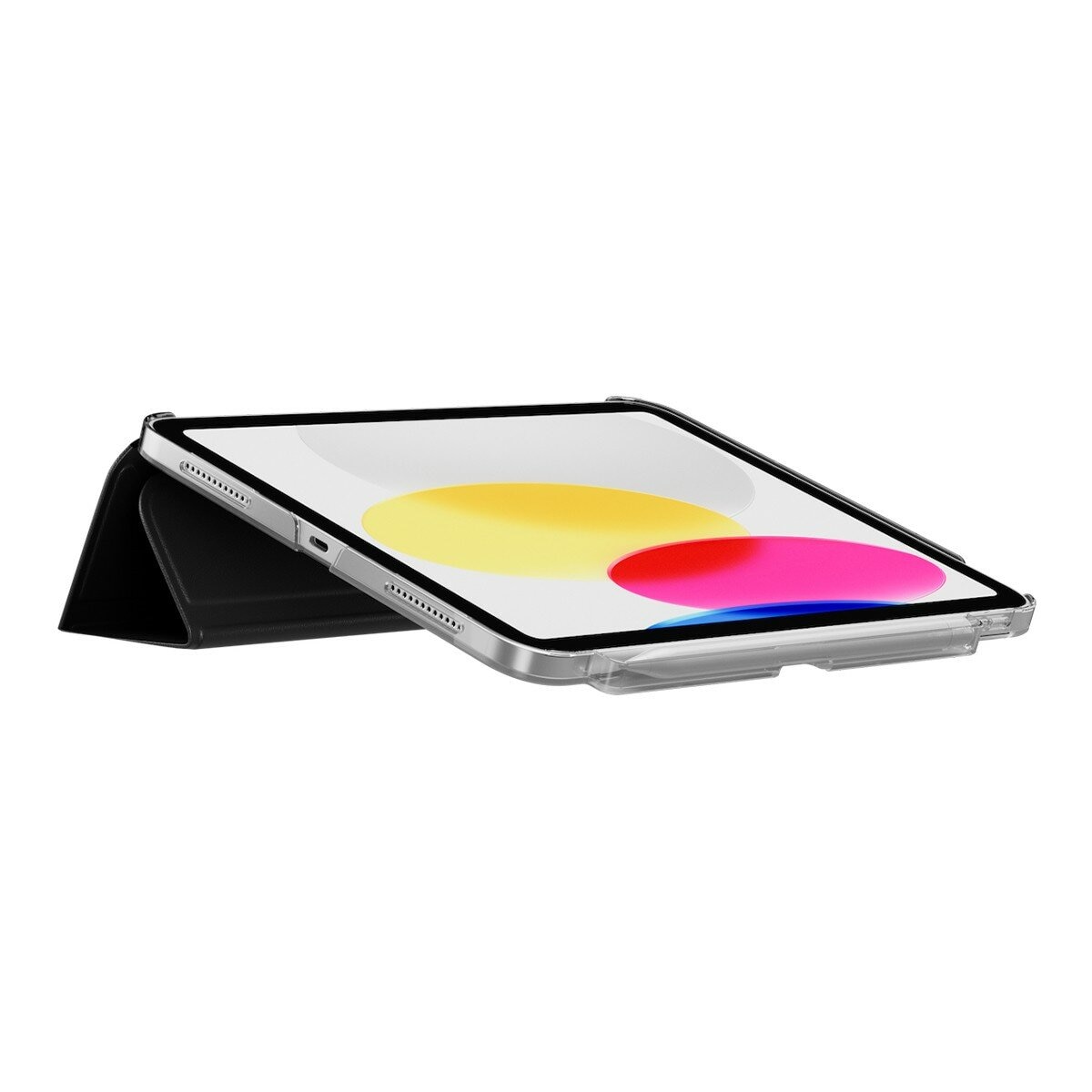 MAGEASY Facet 全方位支架透明背蓋保護套 (筆槽款) 適用於 2022 iPad 10 & 2025 iPad A16 黑色