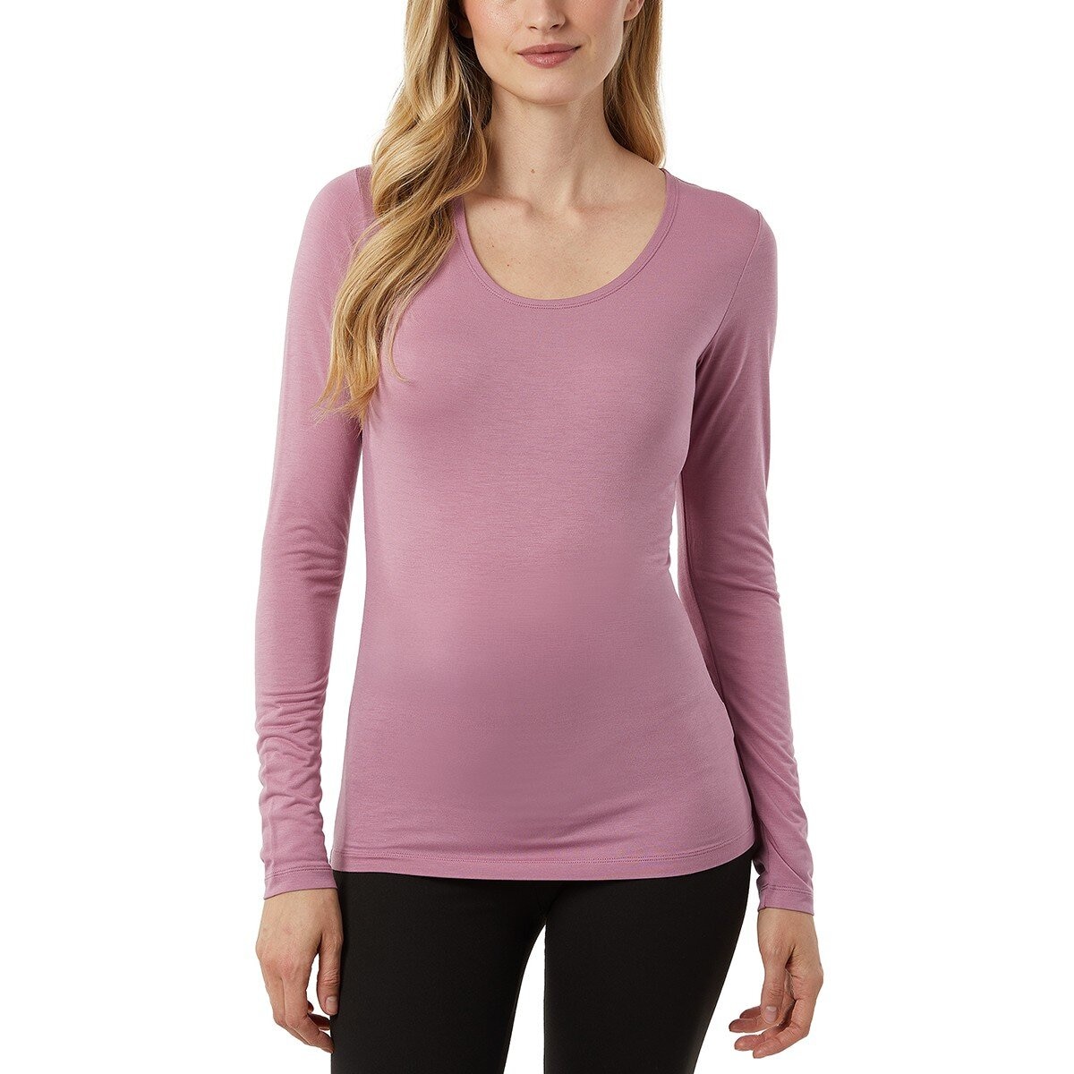 32 Degrees 女長袖發熱衣兩件組 黑/淺紫