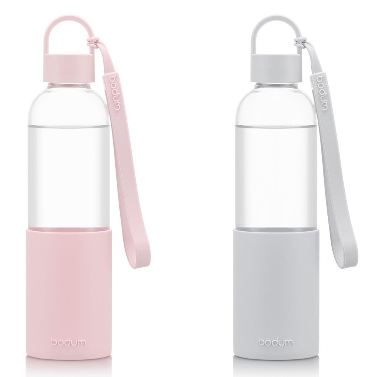 Bodum 玻璃隨身水瓶 500毫升 X 2件組 灰+粉色