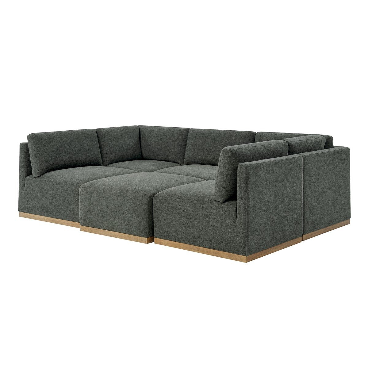 Henredon 布面模塊沙發六件組 灰色