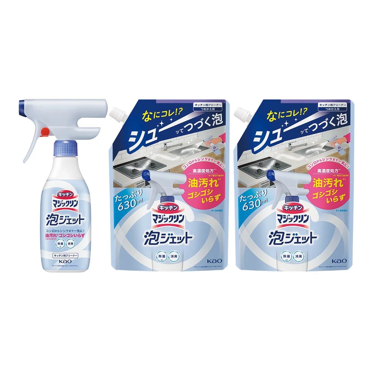 魔術靈 廚房速噴泡清潔劑 噴槍 370毫升 + 補充包 630毫升 X 2入 商品圖 1