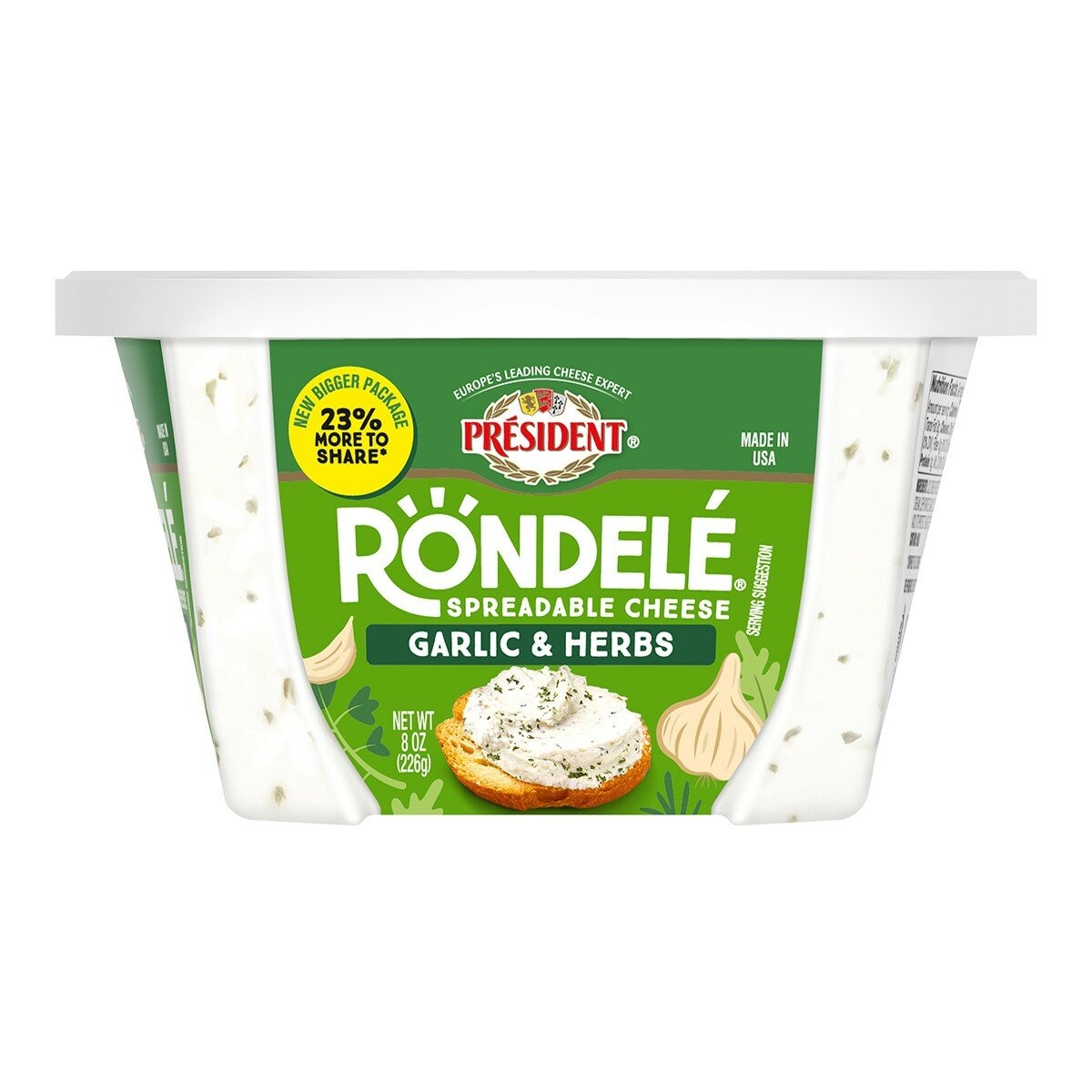 PRESIDENT 冷藏蒜香抹醬起司 226公克