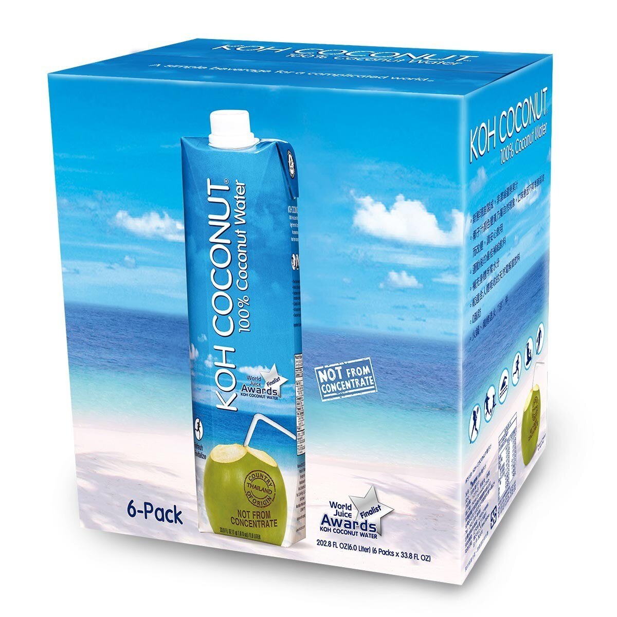 Koh 純椰子汁1公升x 6入 Costco 好市多線上購物
