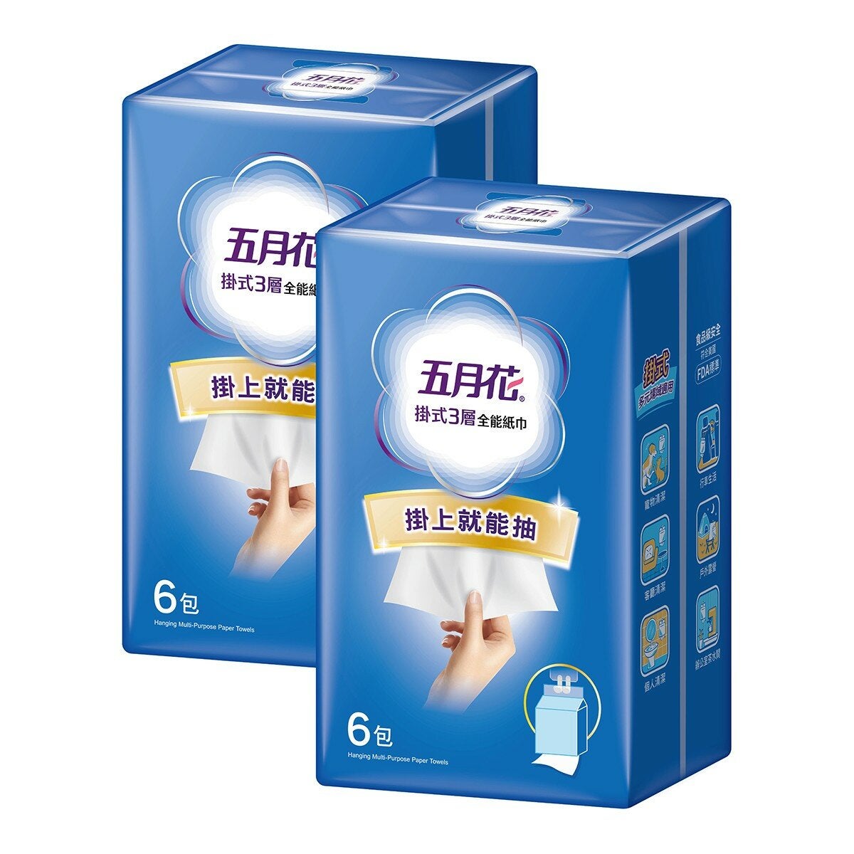 五月花 掛式三層紙巾 300 抽 X 12入 五月花 掛式三層紙巾 300 抽 X 12入