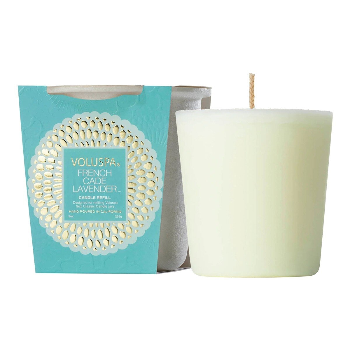 VOLUSPA Classic Candle Refill 9 oz French Cypress & Lavender