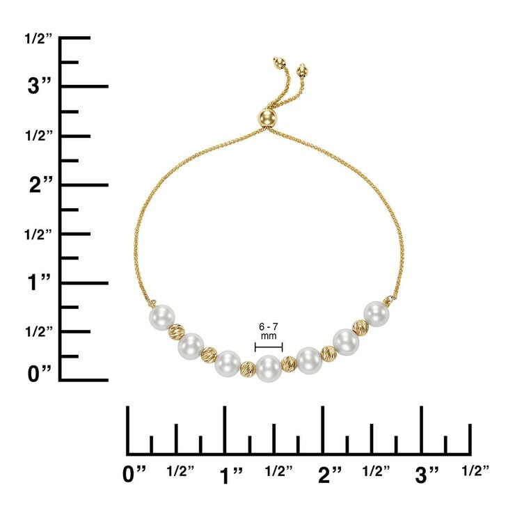 淡水珍珠手鍊 14K黃K金 6公釐-7公釐