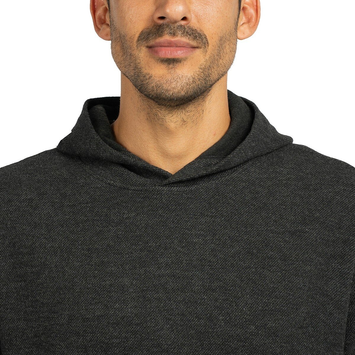 Jachs 男羊毛混紡連帽上衣 深灰