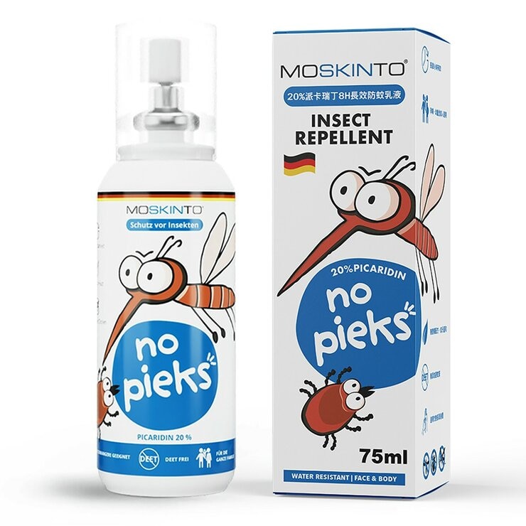 MOSKINTO 防蚊組 20% Picaridin 防蚊乳液 75毫升 X 2入 + 24片貼布 X 1入 MOSKINTO 防蚊組 20% Picaridin 防蚊乳液 75毫升 X 2入 + 24片貼布 X 1入