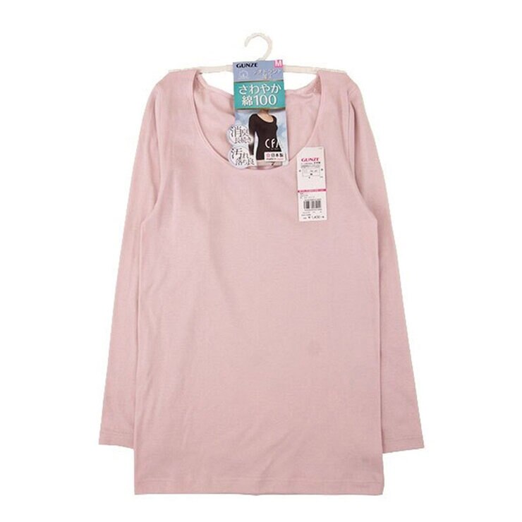 郡是 女長袖衛生衣 粉