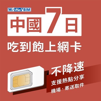 特樂通 Wi-Ho!中國7日吃到飽不降速 SIM 卡 特樂通 Wi-Ho!中國7日吃到飽不降速 SIM 卡