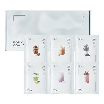 Body Goals 全素多效豌豆蛋白飲組合31公克 X 60入 (醇黑可可 / 芝麻歐蕾 / 馥郁奶茶 / 靜岡抹茶 / 濃芋歐蕾 / 繽紛野莓)