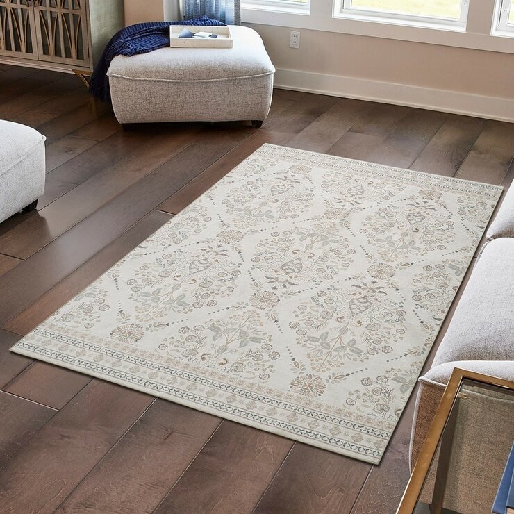 Wyatt & Ash 印花可水洗地毯 160公分 X 226公分 象牙白