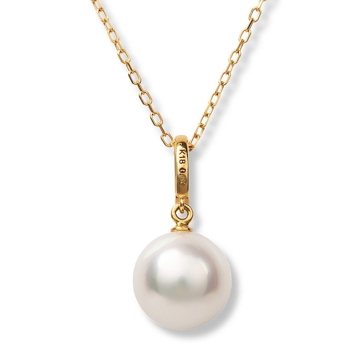 Tokyo Pearl 18K黃K金 8.5公釐 - 9.0公釐 Akoya 珍珠鑽石項鍊