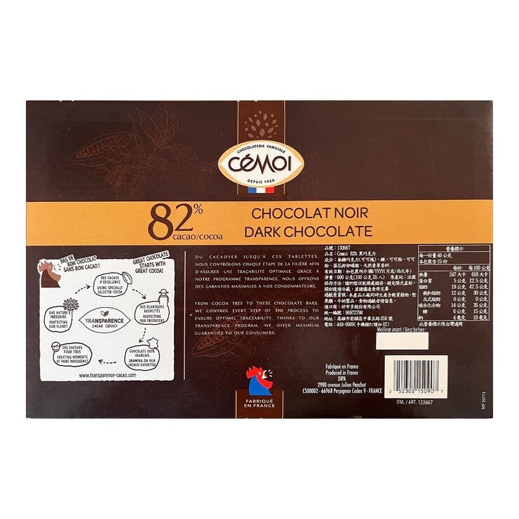 CEMOI 82% 黑巧克力 100公克 X 6入