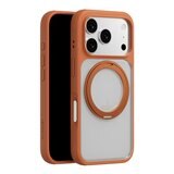 MAGEASY MagStand 360 M 磁吸旋轉支架防摔手機殼 iPhone 17 Pro(珊瑚) + 鏡頭保護貼Lenz 鈦合金(鈦白) + Vetro 9H 鋼化玻璃保護膜