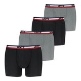 Levi's 男平口內褲 4入組 黑/灰