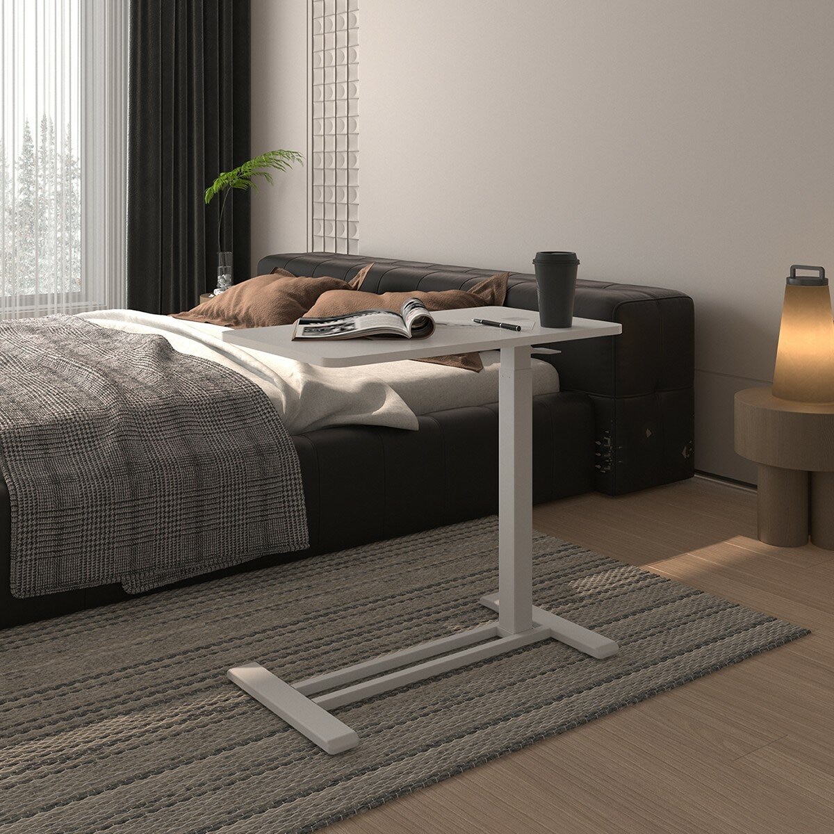 Flexispot 氣壓式升降邊桌 白色