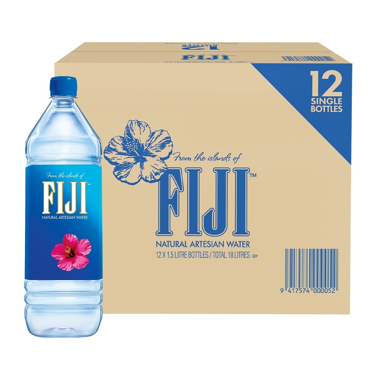 FIJI Natural Artesian Water 1500 ml X 12 Count