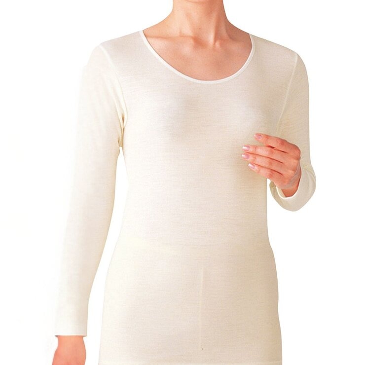 AS 女純羊毛長袖上衣 白