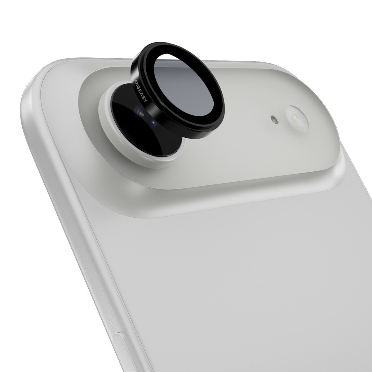 MAGEASY Bright M 不發黃軍規磁吸透明殼 iPhone Air (白磁圈) + 鏡頭保護貼Lenz(黑色) + Vetro 9H 鋼化玻璃保護膜
