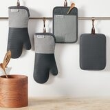 KitchenAid 矽膠廚房隔熱 4件組 (隔熱手套 X 2入 + 隔熱墊 X 2入) 灰