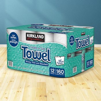 Kirkland Signature 科克蘭 隨意撕特級廚房紙巾 160張 X 12捲 Kirkland Signature 科克蘭 隨意撕特級廚房紙巾 160張 X 12捲
