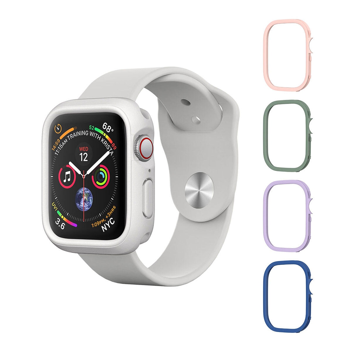 犀牛盾 Apple Watch Series SE2/SE/6/5/4共用 44公厘 CrashGuard NX保護殼 + 4色飾條 粉/藍/紫/綠