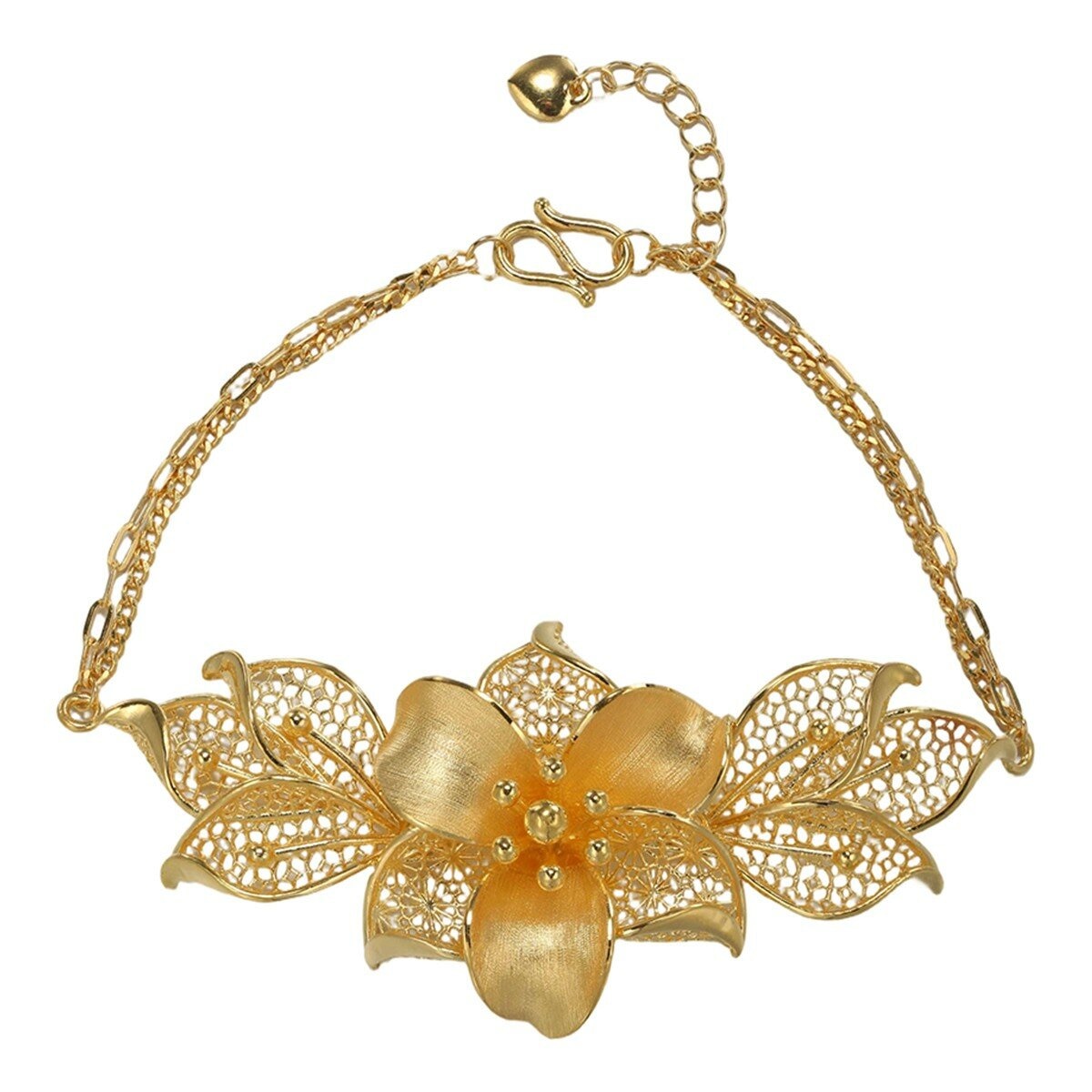 24K黃金手鍊 精品花絲 373厘