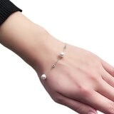 Tokyo Pearl 18K白K金 6.0公釐 - 6.5公釐 Akoya 珍珠鑽石手環