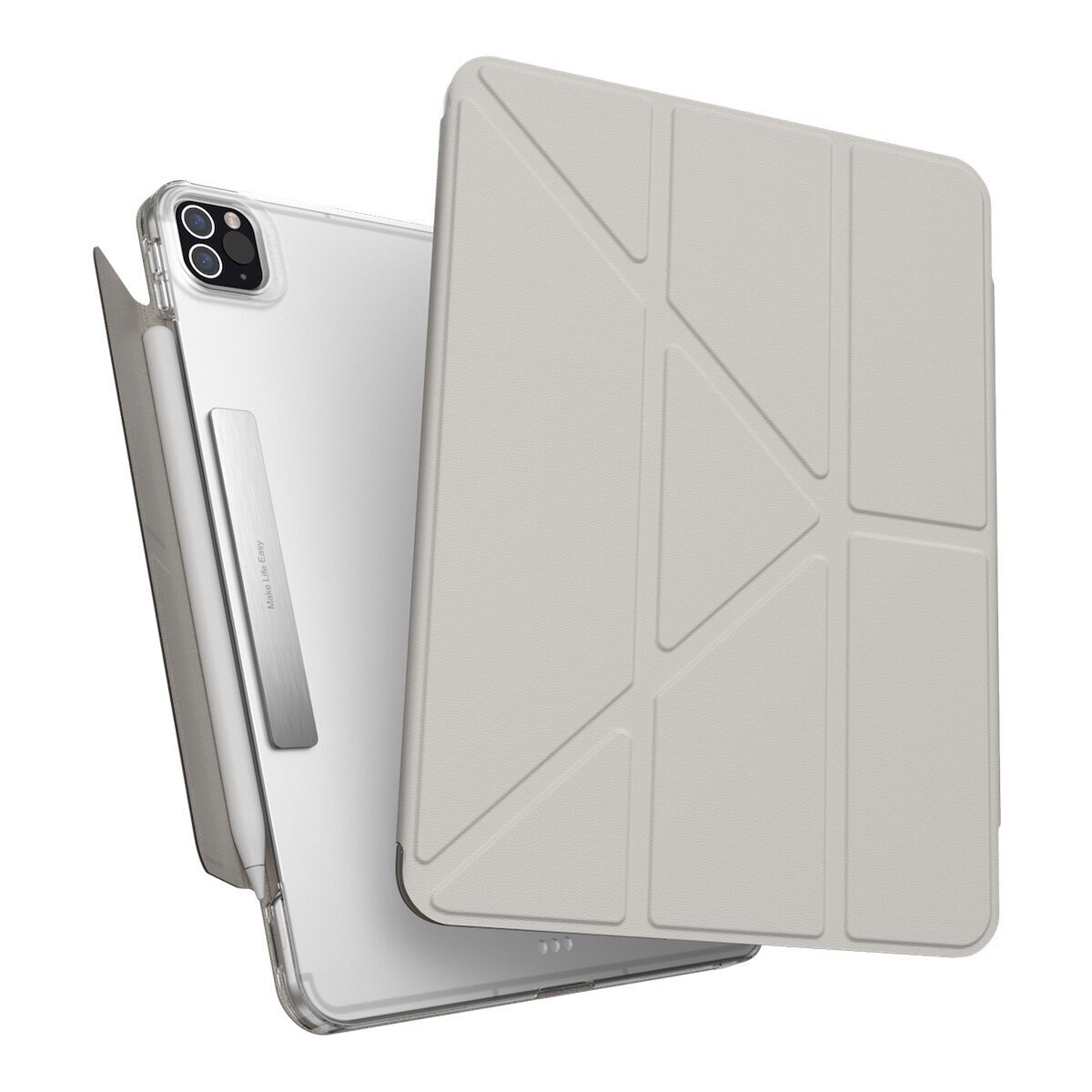 MAGEASY Facet 全方位支架透明背蓋保護套 iPad Pro 11吋 2022 M2 - 2018 & iPad Air 10.9吋 2022-20 星光灰