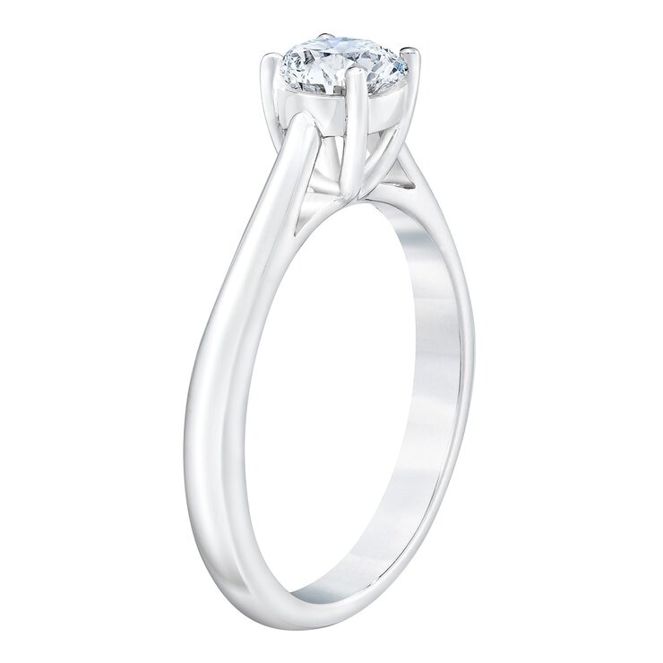 0.5克拉 18kt白K金 圓形鑽石戒指 VS2/I