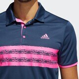 Adidas Golf 男短袖橫條Polo衫 深藍