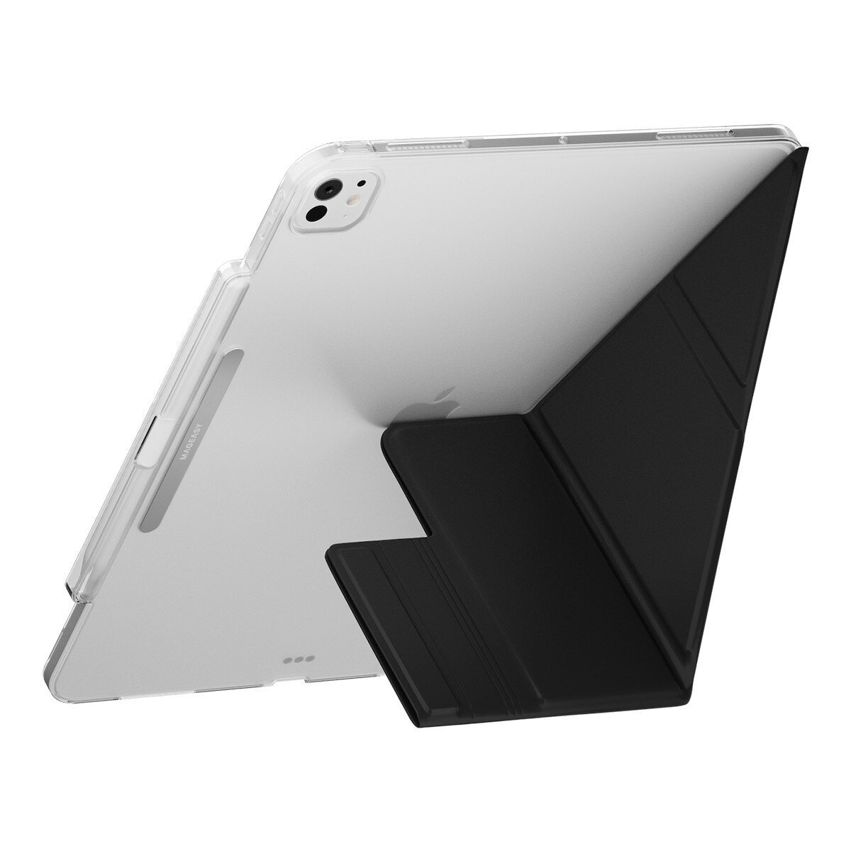 MAGEASY Facet 全方位支架透明背蓋保護套 (筆槽款) 適用於 2024 iPad Pro 13吋 黑