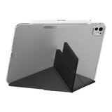 MAGEASY Facet 全方位支架透明背蓋保護套 (筆槽款) 適用於 2024 iPad Pro 11吋 黑