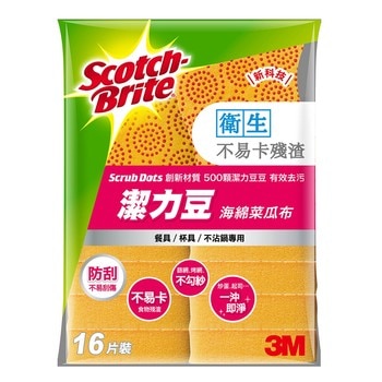 百利 潔力豆海綿菜瓜布 16入 百利 潔力豆海綿菜瓜布 16入