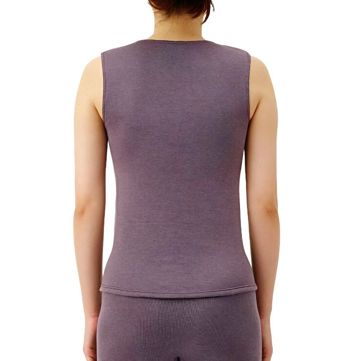 AS 神極衣 女刷毛無袖保暖內衣 紫色 M