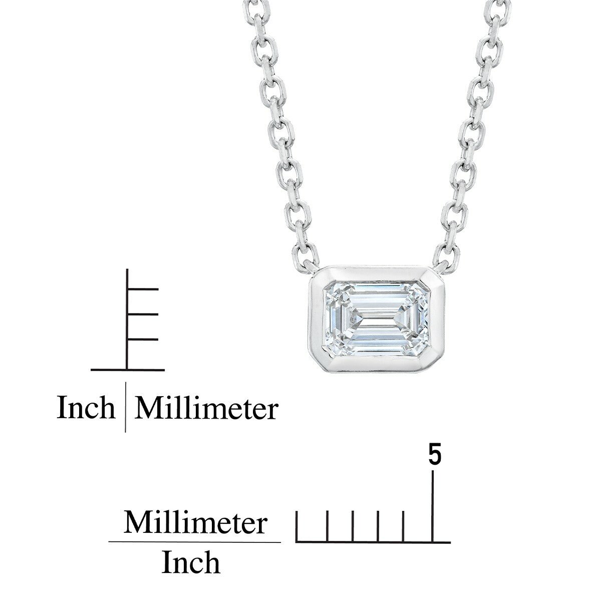 0.40克拉 祖母綠切割鑽石項鍊 VS2/I 0.40克拉 祖母綠切割鑽石項鍊 VS2/I