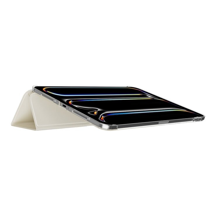 MAGEASY Facet 全方位支架透明背蓋保護套 2024 iPad Pro 11吋 星光白