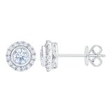0.60克拉 14K白K金 圓形鑽石耳環 VS2/I