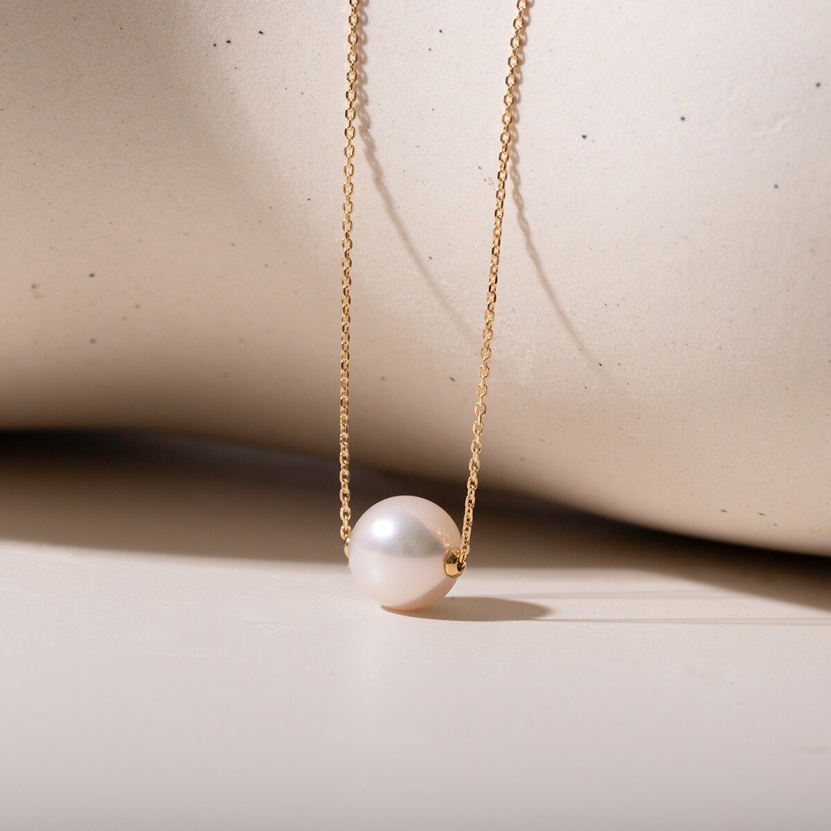 Tokyo Pearl 18K黃K金 8.5公釐 - 9.0公釐 Akoya 珍珠項鍊