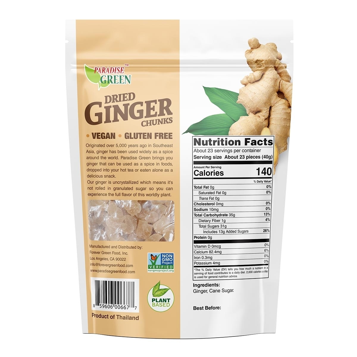 Paradise Green 糖漬薑塊 907公克 Costco 好市多線上購物