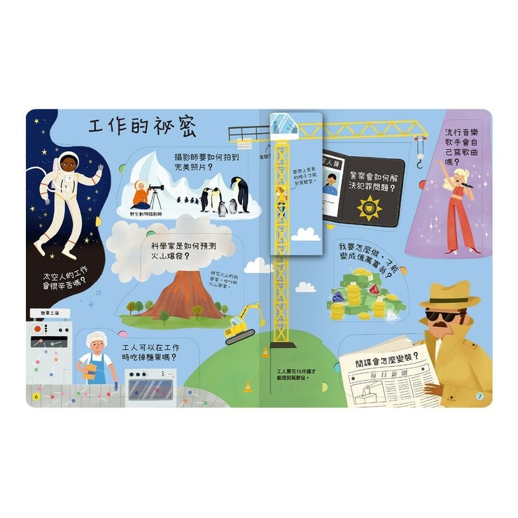 《想問什麼翻翻書》主題探索套書 B:成長與生活篇(共5冊):關於長大你想問什麼？+關於回收你想知道什麼？+關於天氣你想知道什麼？+關於今天你想知道什麼？+關於工作你想知道什麼？