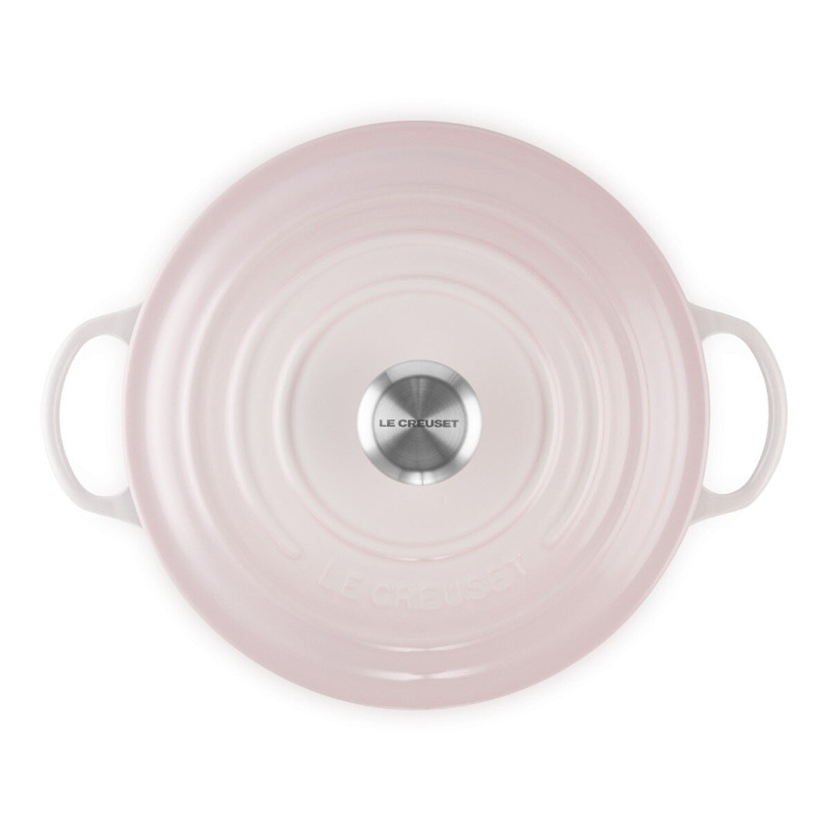 Le Creuset 琺瑯鑄鐵媽咪鍋 含鋼頭鍋蓋 28公分 貝殼粉