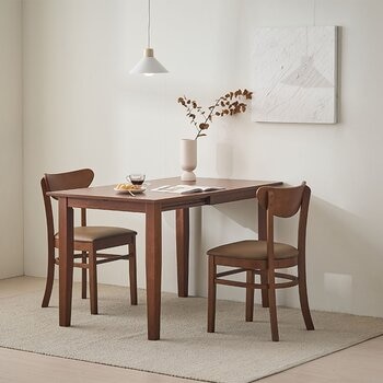 Finlandia 可摺疊式餐桌椅三件組 深咖啡色